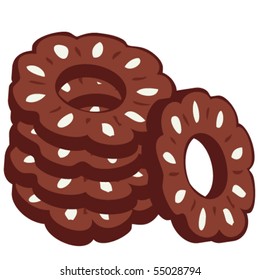 Pile of chocolate cookies.