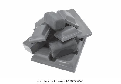 pile of chocolate and sweet candy for dessert, vector illustration