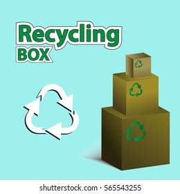 A pile of closed recycled boxes. Eco friendly. Save our planet.