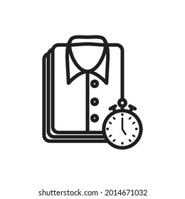 Pile of Clotes Outline Icon Vector Illustration