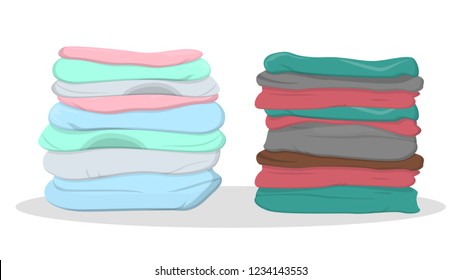 Pile clothes different color