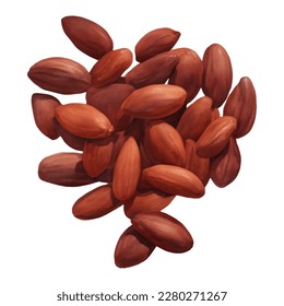 Pile of Cocoa Beans Isolated Hand Drawn Painting Illustration