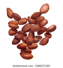 Pile of Cocoa Beans Isolated Hand Drawn Painting Illustration