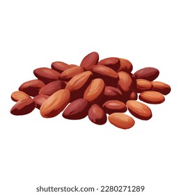 Pile of Cocoa Beans Isolated Hand Drawn Painting Illustration