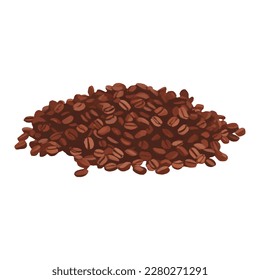 Pile of Coffee Beans Isolated Hand Drawn Painting Illustration