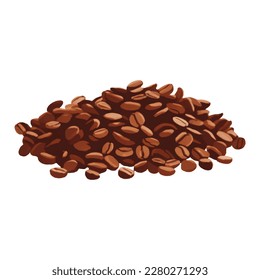 Pile of Coffee Beans Isolated Hand Drawn Painting Illustration