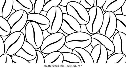 pile of coffee beans seamless pattern