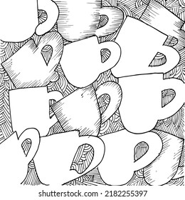 pila de tazas de café, ilustración de doodle