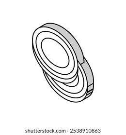 ícone isométrico de moeda de pilha vetor. sinal de moeda de pilha. ilustração de símbolo isolado