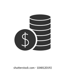 Pile with coins black icon