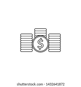 pile of coins icon. Element of web for mobile concept and web apps icon. Outline, thin line icon for website design and development, app development