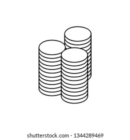 Pile Coins Icon Vector / Illustration