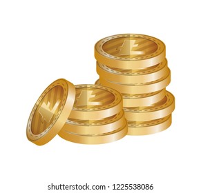 pile coins with litecoin