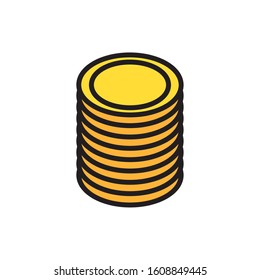 pile coins money dollars icon vector illustration design