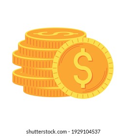 pile coins money dollars icon