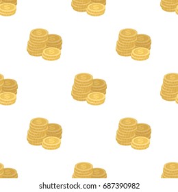 A pile of coins for reckoning in a casino. Gambling.Kasino single icon in cartoon style vector symbol stock illustration.