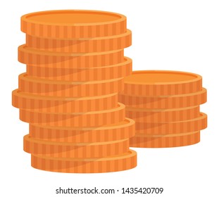 Pile of coins vector, isolated icon of money. Flat style monets business profit gain from project, treasure wealth and financial stability, assets