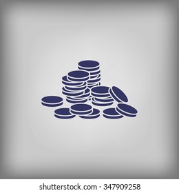 Pile of coins.Vector illustration of financial success