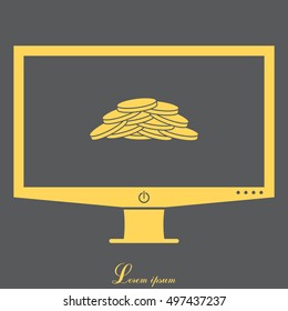 Pile of coins.Vector illustration of financial success