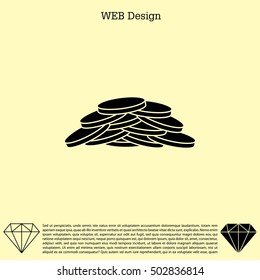 Pile of coins.Vector illustration of financial success