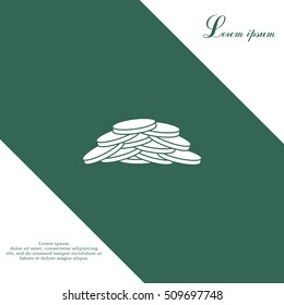 Pile of coins.Vector illustration of financial success