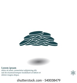 Pile of coins.Vector illustration of financial success