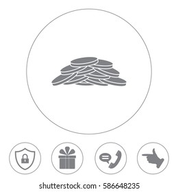 Pile of coins.Vector illustration of financial success