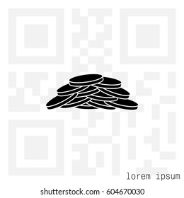 Pile of coins.Vector illustration of financial success