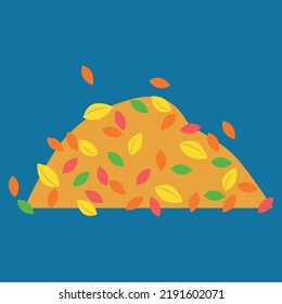 A pile of collected fallen leaves