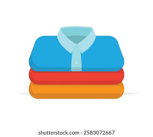 Pile of colored clothes, flat vector illustration isolated. stock illustration