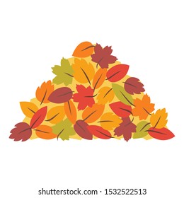 Pile of colorful autumn leaves on white background - Shutterstock ID 1532522513
