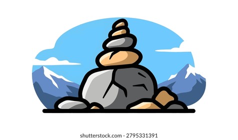 Pile of colorful rocks stacked