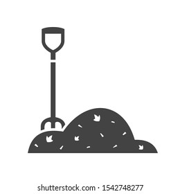 Pile of compost icon vector isolated