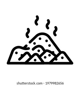 pile compost line icon vector. pile compost sign. isolated contour symbol black illustration svg