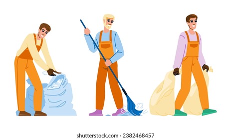 pile construction garbage vector. trash rubbish, waste debris, brick industrial pile construction garbage character. people flat cartoon illustration