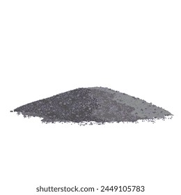 A pile of cooled ash or other bulk material - sand, fertilizer, soil, cement. Vector illustration isolated on white background