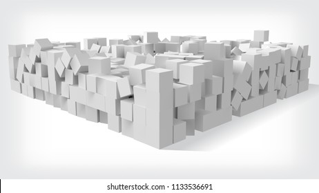 pile of cubes, 3d style vector illustration