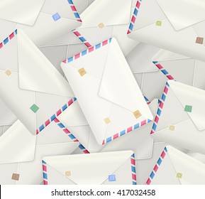 Pile Of Detailed Realistic Mail Envelopes, Realistic Mail Envelopes, Vector