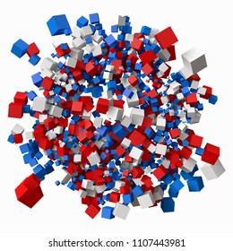 pile of different sized cubes. 3d style vector illustration