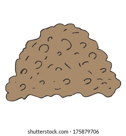 Pile Dirt Of Soil Land On White Background Vector Illustration