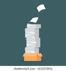 Pile of document papers. Vector illustration
