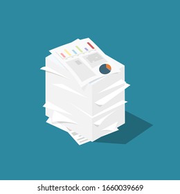 A pile of documents on the floor vector.
