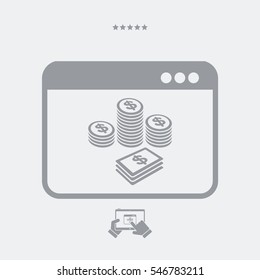 Pile of Dollars - Vector icon for computer website or application