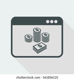 Pile of dollars - Vector icon for computer website or application