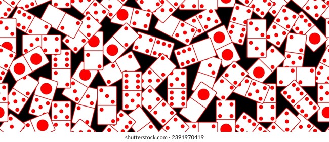 pile of Dominoes seamless pattern isolated on black background