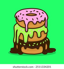 Pile las rosquillas. Vector de concepto aislado. Estilo de diseño plano