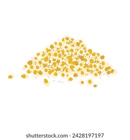 Pila de manzanilla seca. Ilustración vectorial aislada sobre un fondo blanco