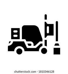 Pile-Treiber-Glyphsymbol-Vektorgrafik. Pfahlfahrerzeichen. isoliertes Kontursymbol