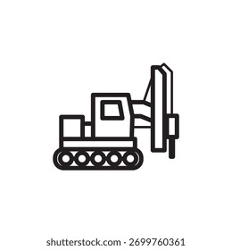 Ícone de empilhamento simbolizando a criação de fundações profundas e o suporte estrutural, representando a engenharia civil moderna, a construção de infraestrutura especializada e operações geotécnicas.