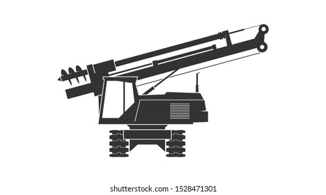 Pile driver icon. Vector illustration